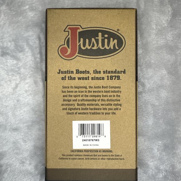 Justin Men's Rodeo Wallet Brown Suede Genuine Leather RFID Checkbook Western - Picture 9 of 9